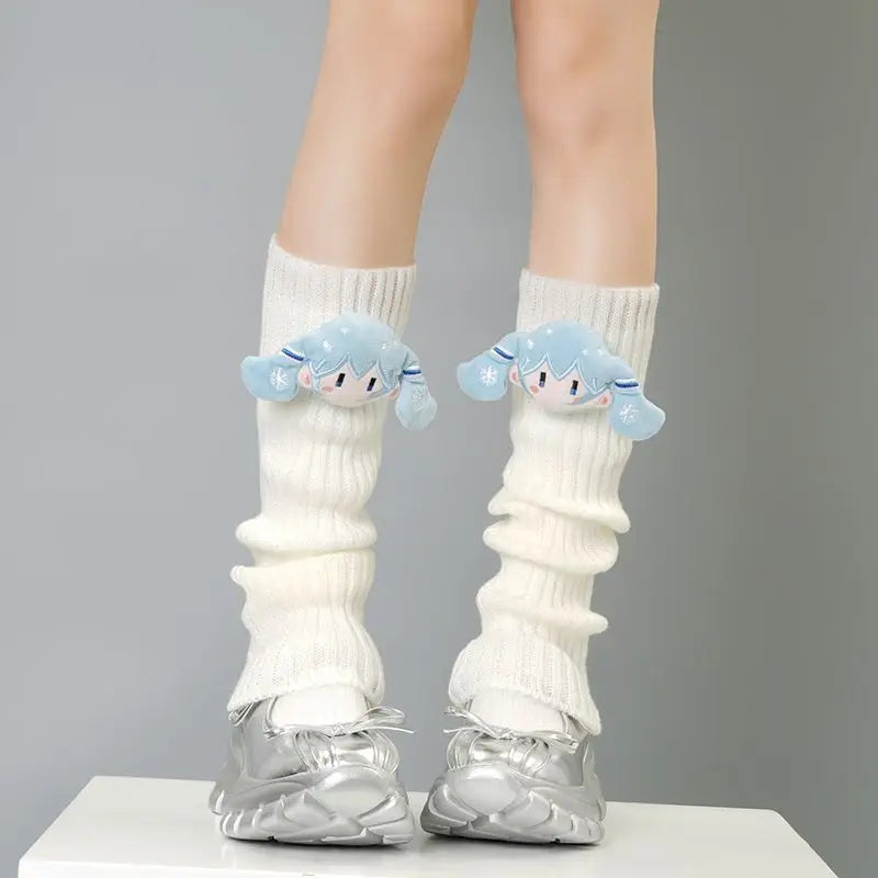 Hatsune Miku Crew Neck Socks Cute Kawaii Vocaloid Anime Printed Cotton Stockings Tube Socks Over the Knee Socks Girls Fan Gift