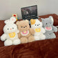 New Running Bear Plush Toys Cartoon Rabbit 40cm Stuffed Animal Stuffed with Bib Running Animal Kids