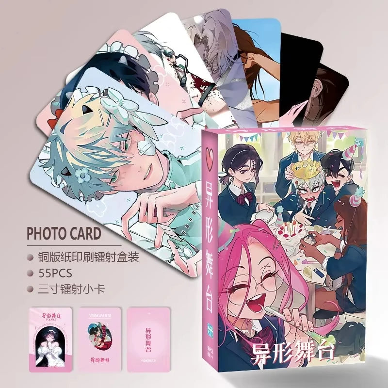 55pcs Anime Alien Stage 3inch Till Ivan Small Card Photo Cards for Girls Friends Gift DIY Postcard Bookmark Anime Accessories
