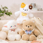 New Running Bear Plush Toys Cartoon Rabbit 40cm Stuffed Animal Stuffed with Bib Running Animal Kids