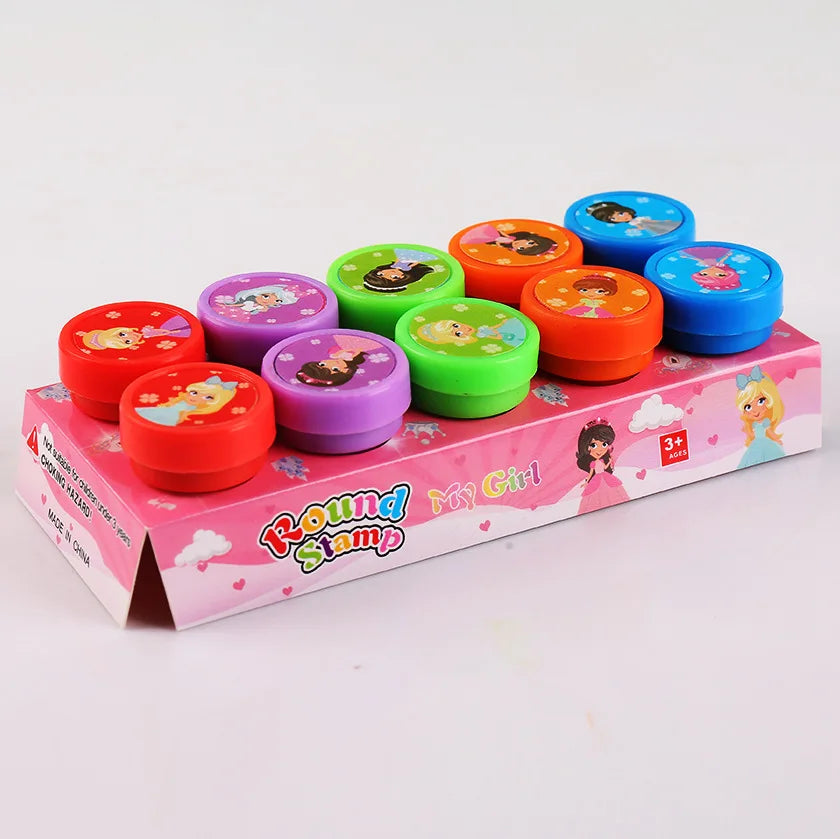 10pcs Assorted Stamps for Self-ink Stamps Toy Stamps Smiley Face Seal Scrapbooking DIY Painting Photo Album Decoration