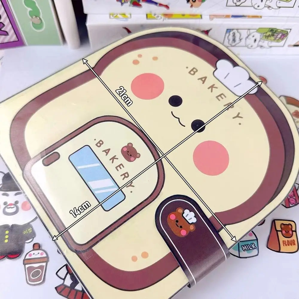 Paper Waffle Quiet Book Colorful Fried Chicken Cartoon Busy Book Convenience Store Handmade Toy Snack Bar Sticker Game.