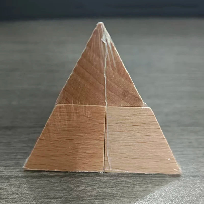 Wooden Brain Teaser Mini Pyramid Logic Triangle Binary Ternary Puzzle Fun Challenge IQ Test Mind Educational Toys