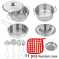 Stainless Steel Kids Kitchen Cookware Set – Pretend Play Cooking Toy