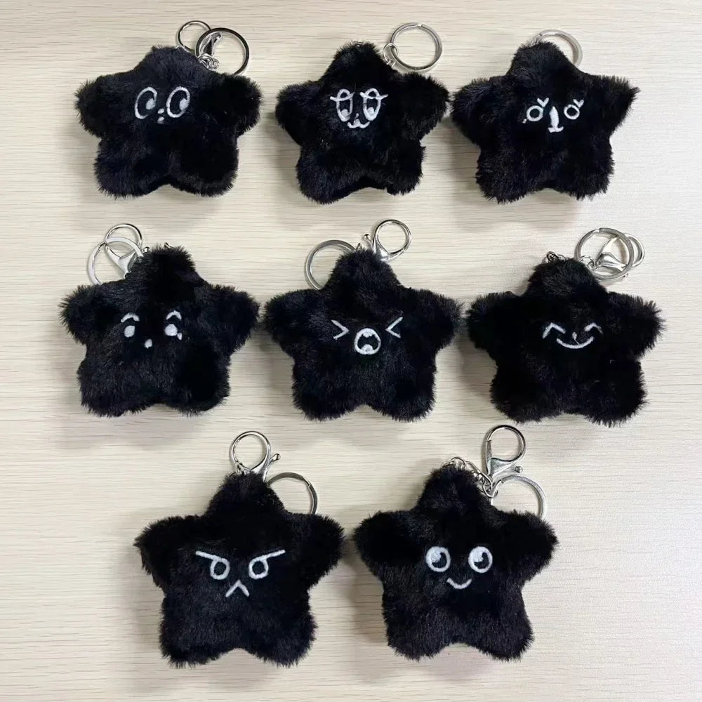 MARK DoYoung HAECHAN TAEYONG Keychain Black Luminous Pentagonal Heart Shaped Plush Pendant Suitable for Fan Gifts