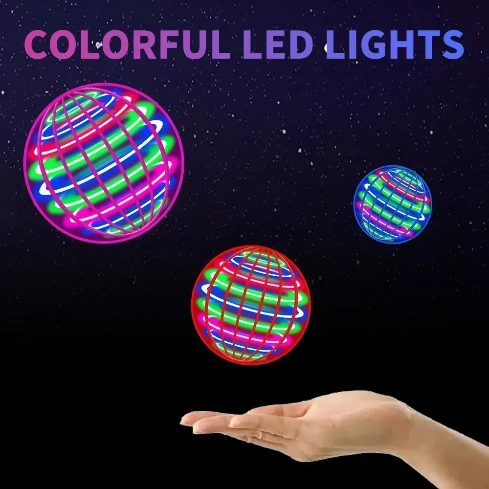 2FFlying Ball, Automatic Spinning Ball LED Dazzling Lights, Floating Magic, Fan UFO Flying Machine, Toy Gift, Game, Sports Ball