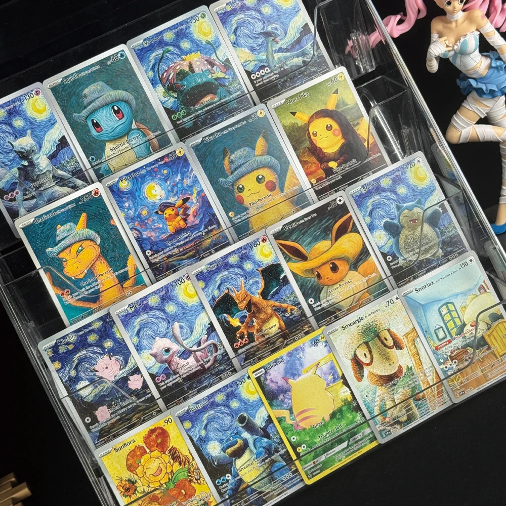 DIy Cartoon Anime Ptcg 18pcs Self-Control Mewtwo Pikachu Charizard Eevee Collect Trading Signature Card Child Birthday Gift