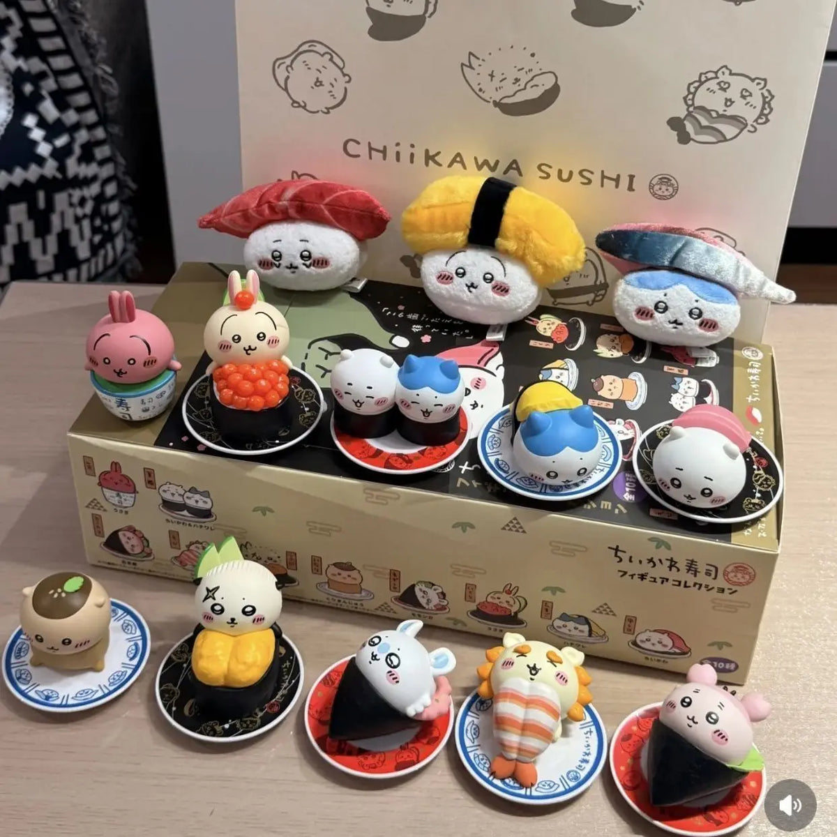 Cute Chiikawa Usagi Sushi Series Ornament Lovely Desktop Decor Creative Auto Interior Ornament Table Decoration for Home Office