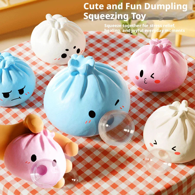 NEW Giant Squishies Dumpling Bun Toy, Slow Rising Glitter Dumpling Stress Ball, Stress Relief Fidget Toy for Home Office Travel