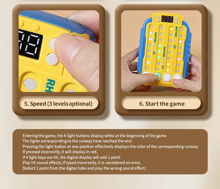 Music Rhythm Press Puzzle Toy Decompression Concentration Training Game Safe Fidget Toy for Kids Boys Girls Birthday Gift