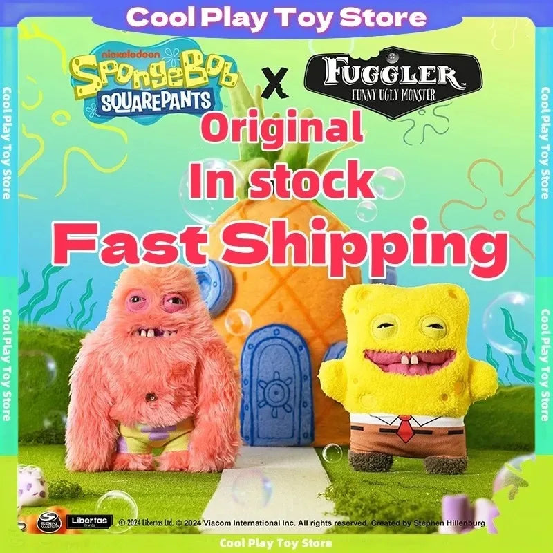 Original Fuggler Patrick Star‌ Plush Toys 22cm Ugly Monster Spongebob Squarepants Cute Tooth Monster Fill Plush Dolls Toys Gifts