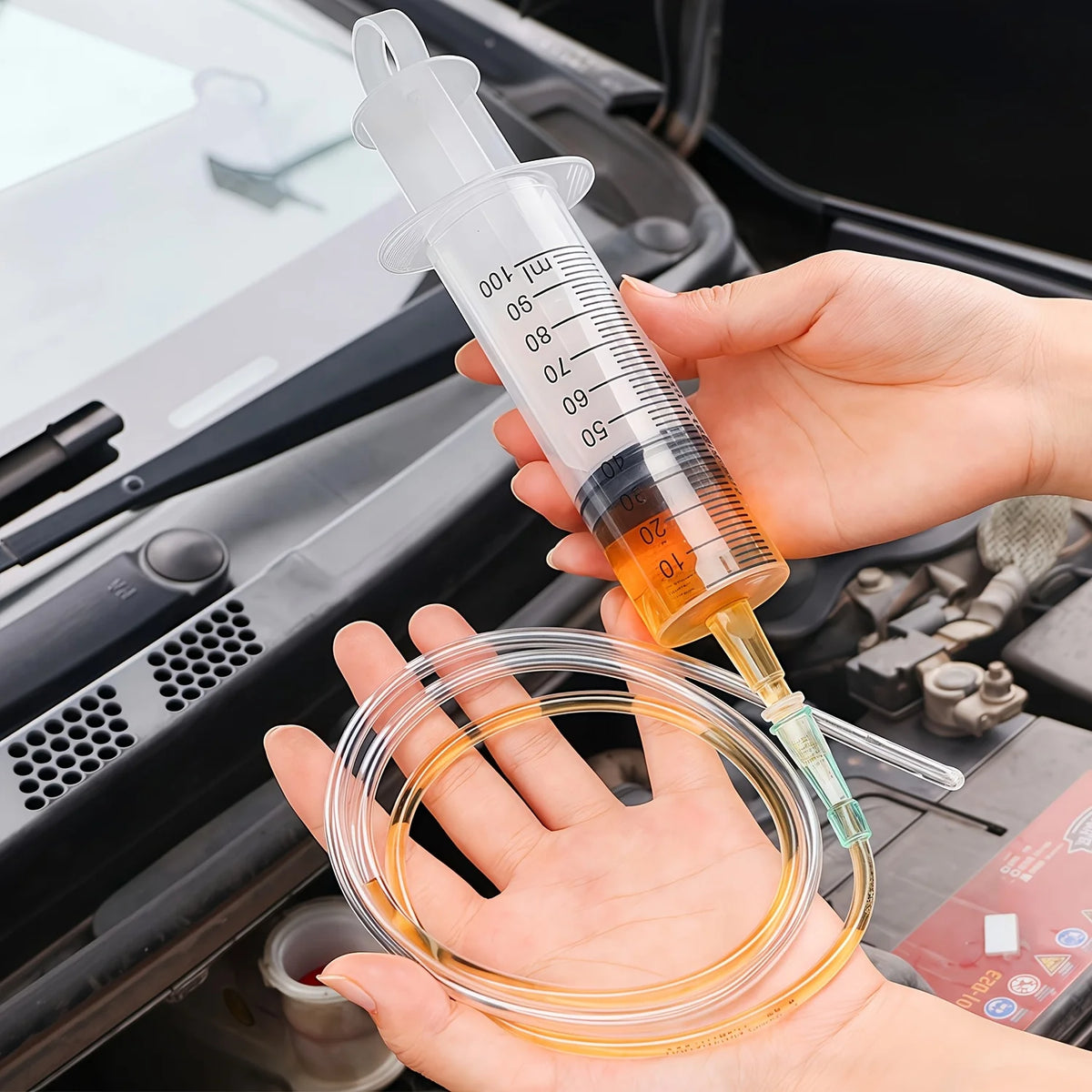 Large Capacity Plastic Oil Extractor Syringe 100-1000ml Multi-use for Car Oil Lab Glue Pet Veterinary Watering
