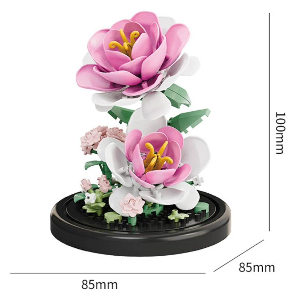 Eternal Flower Bouquet Bonsai Potted Plant Micro Building Blocks Model Home Decoration Toy For Kid Birthday Gift