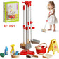 Kids Cleaning Toy Set for Toddlers Mini Broom Dustpan Mop Pretend Play Housekeeping Supplies Kits Montessori Toys Girl Boy Gifts