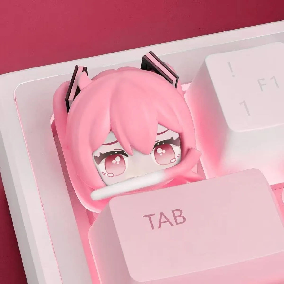 Hot Hatsune Miku DIY Keycaps Anime Personality Cross Axis PBT Mechanical Keyboard Keycap Cartoon Resin Keycaps Decoration Gifts