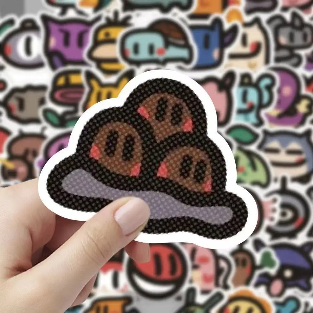 100pcs Pokemon Kawaii Stickers Old School Sticker Charmander Pikachu Psyduck Artist Work Gifts for Kids for Bike Guitar Laptop