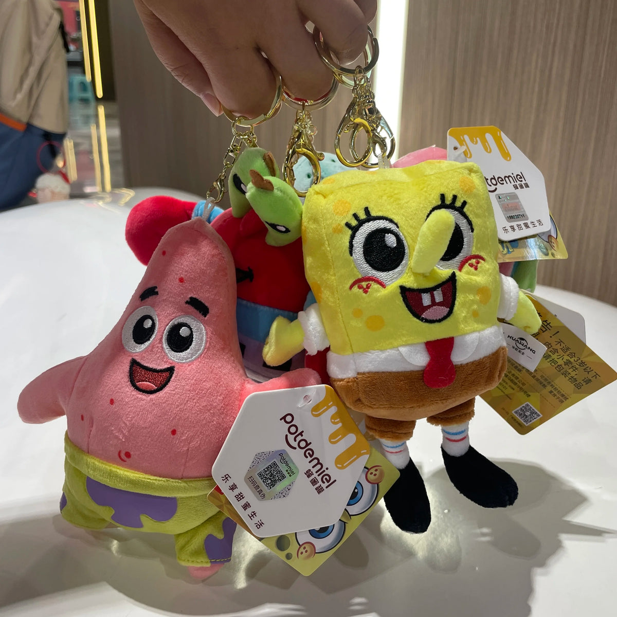 Genuine Spongebob Squarepants Patrick Star Squidward Eugene H. Krabs Gary Stuffed Plush Toy Pendant Keychain Kids Birthday Gift