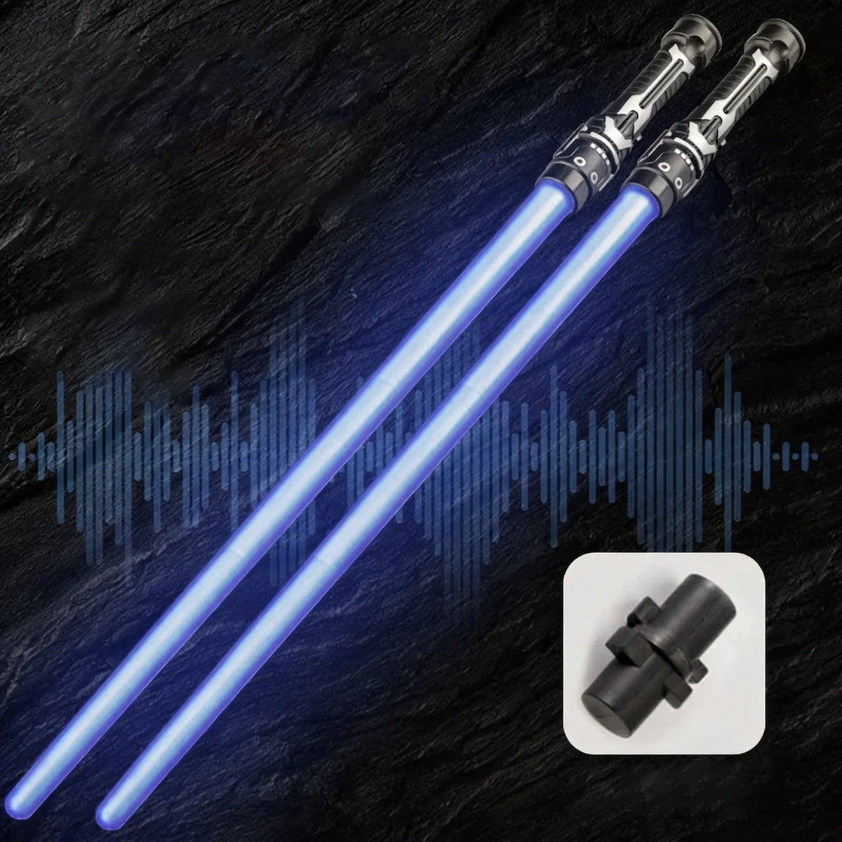 2 in 1 Telescopic Glow Light Sword 7 Color Changing Flashing Stick with Battle Sound Cosplay Party Prop Interactive Play Toy