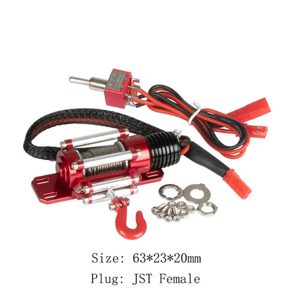 Metal Steel Wired Automatic Simulated Winch for 1/10 Crawler Car TRX4 TRX6 SCX10 II III RBX10 D110 D90 Wrangler CC01 TF2