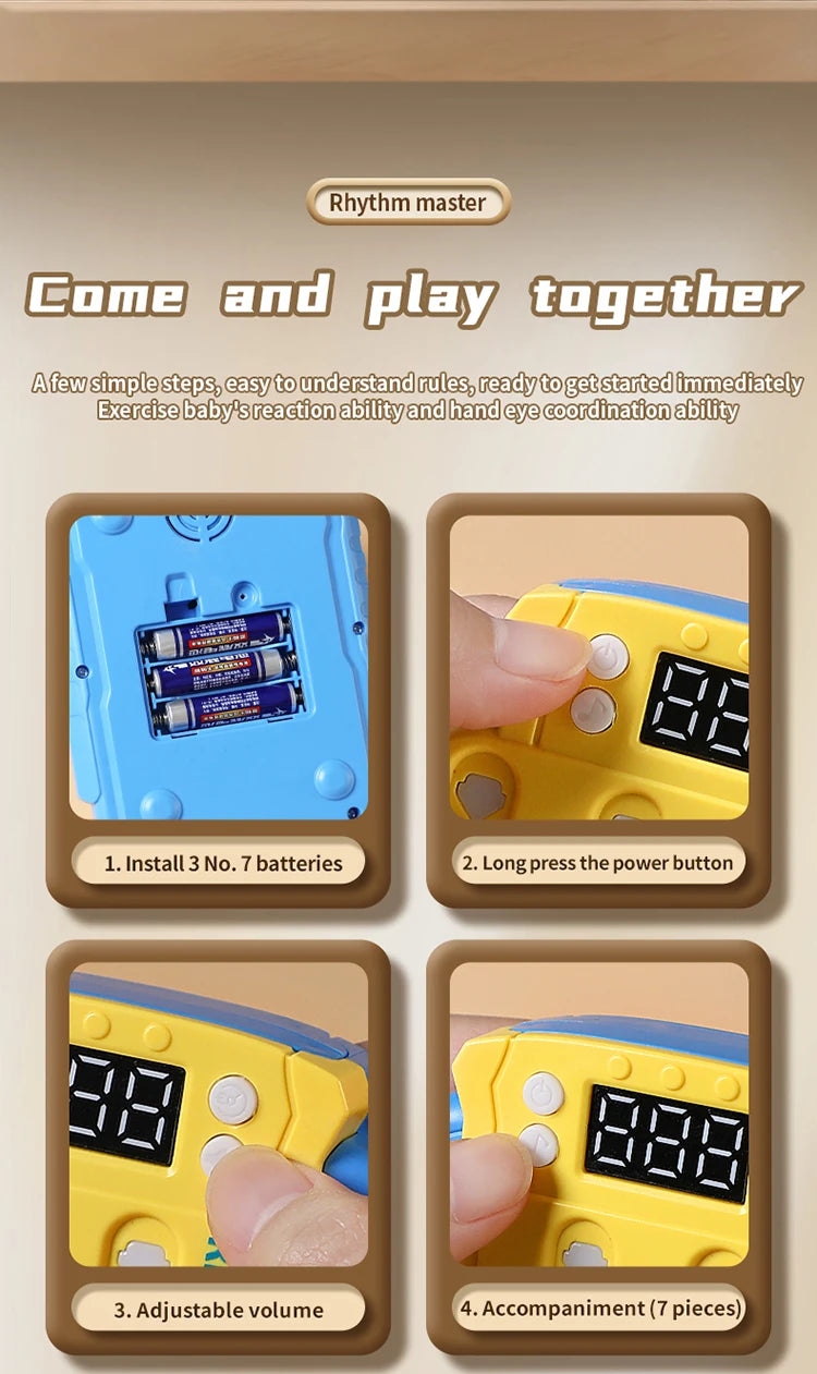 Music Rhythm Press Puzzle Toy Decompression Concentration Training Game Safe Fidget Toy for Kids Boys Girls Birthday Gift