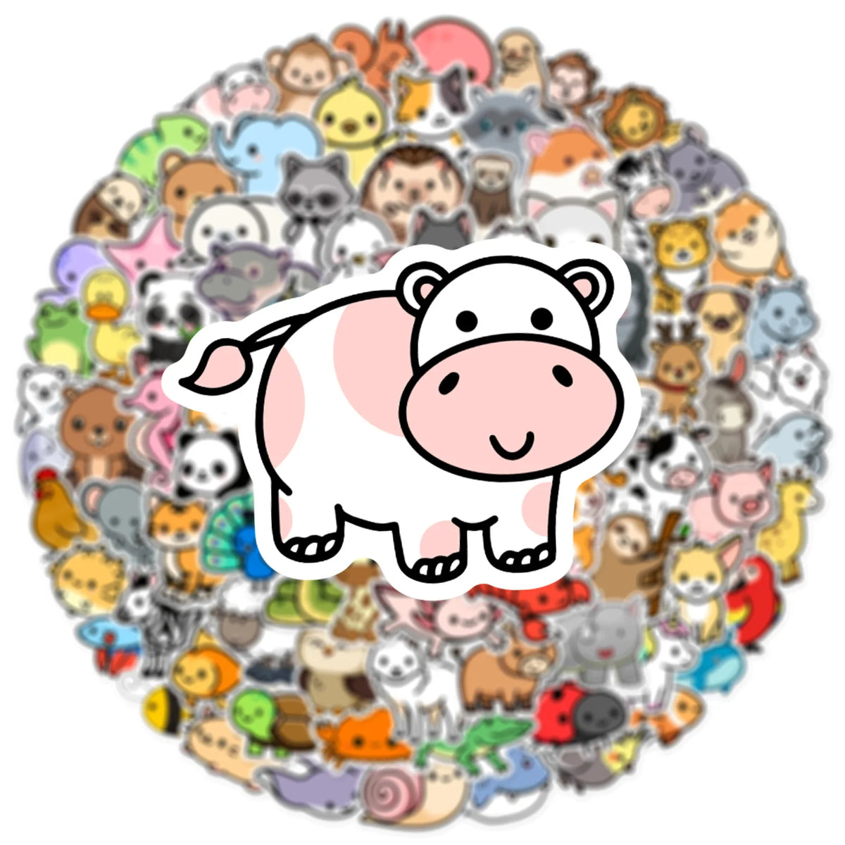 100PCS Cute Cartoon Animals Mix Graffiti Stickers DIY Phone Guitar Laptop Notebook Suitcase Cup Waterproof Sticker Kids Toy