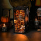 Book Nook Kit Dark Family DIY Wooden Puzzle Gothic Style Halloween Bookshelf Dollhouse Model Bookend Building Home Decoration