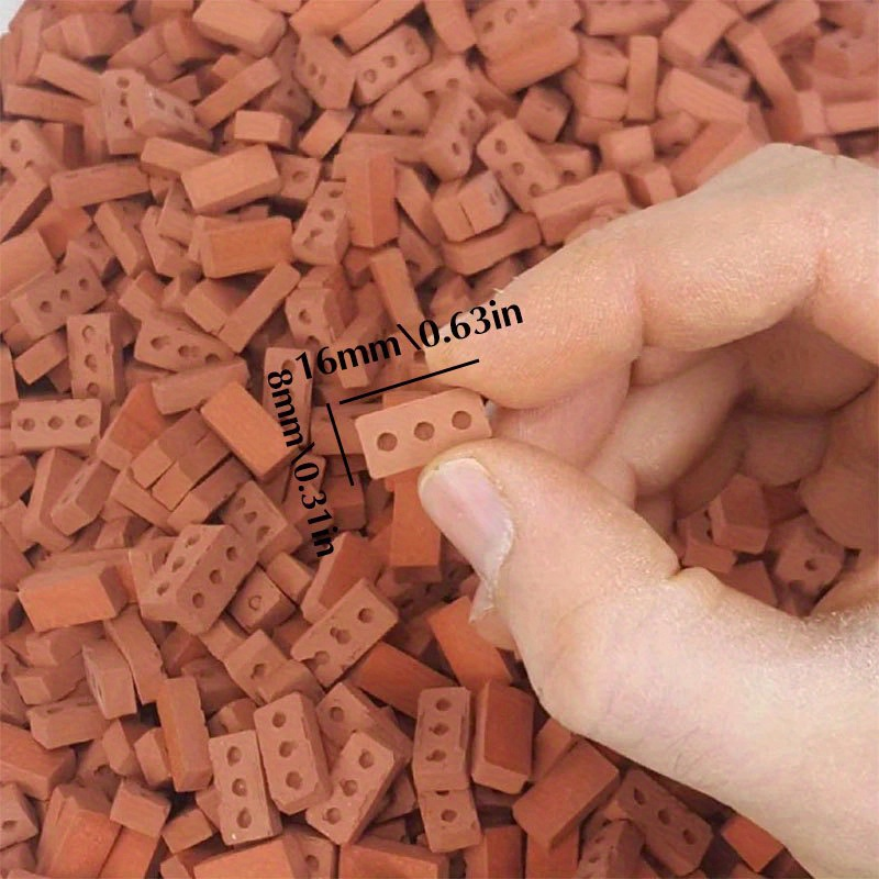 50-150pcs 1:16 Real Mini Bricks Model, Miniature Figurine Landscaping Accessories, DIY Fake Bricks Toy For Fairy Garden Building
