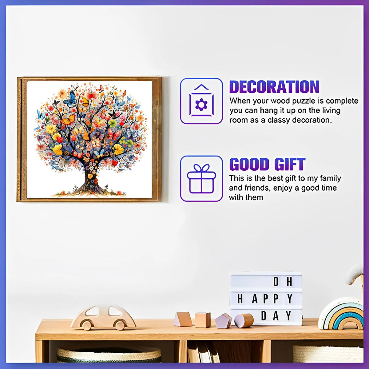 Unique Wooden Tree of Life Puzzles – Irregular Animal-Shaped Jigsaw, Fun Leisure Toy, Perfect Gift for Christmas, Birthdays