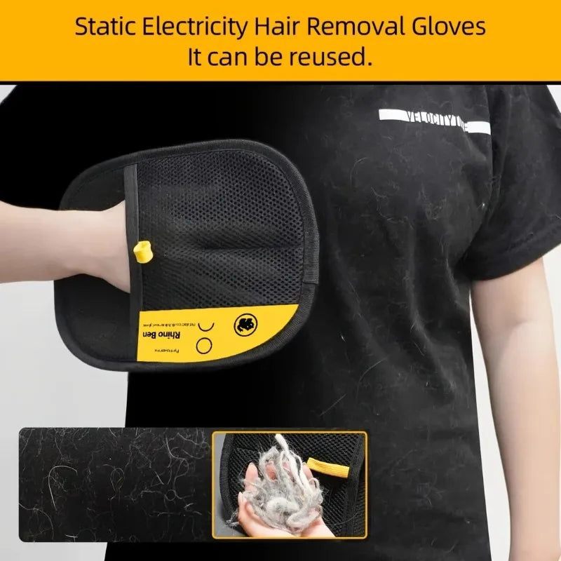 Pet Hair Removal Tool Reusable Static Removal Gloves, Double-Sided Grooming Gloves for Pets, Removes Pet Fur Hair for Carpets