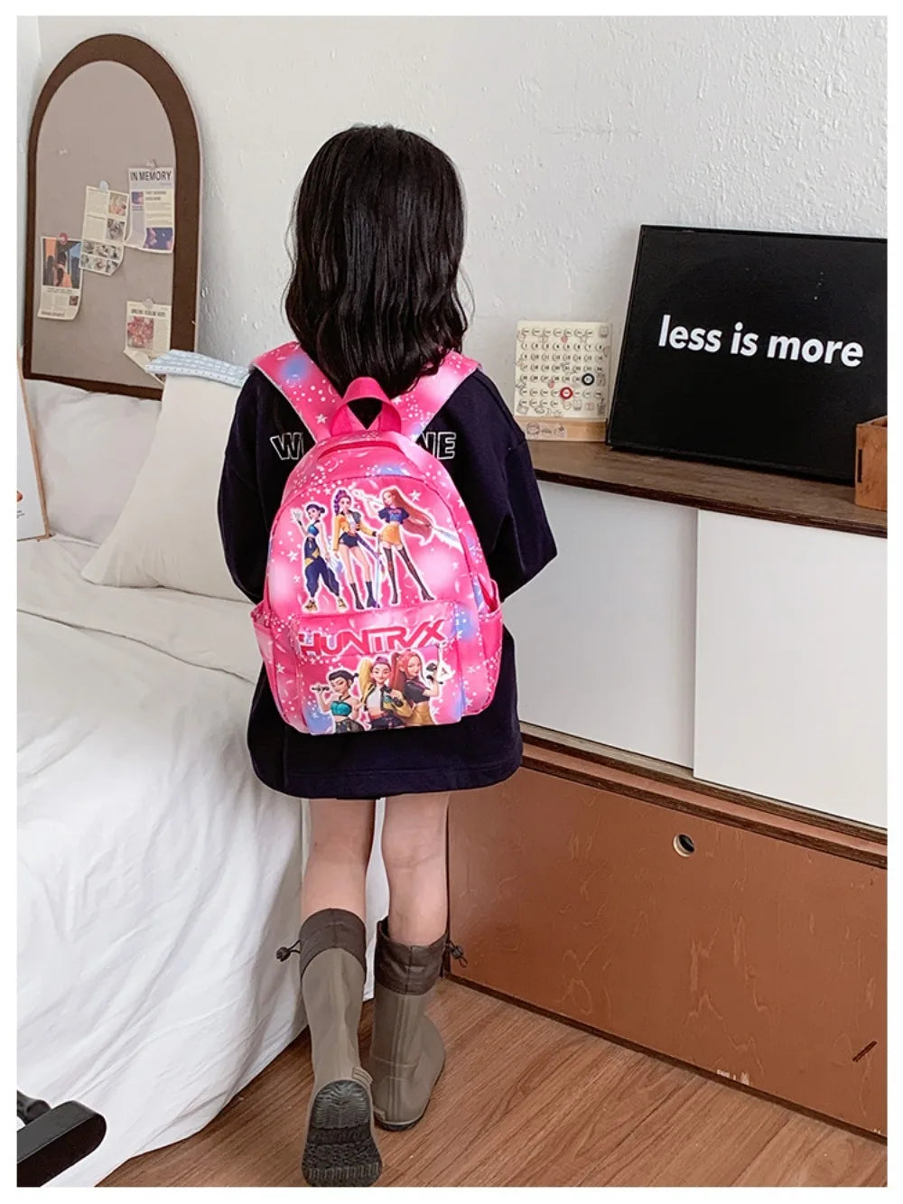 Pink 10-Inch Lightweight Backpack K D H Rumi Mira Zoey HUNTR/X Saja School Bag for Boys And Girls Kindergarten Moch