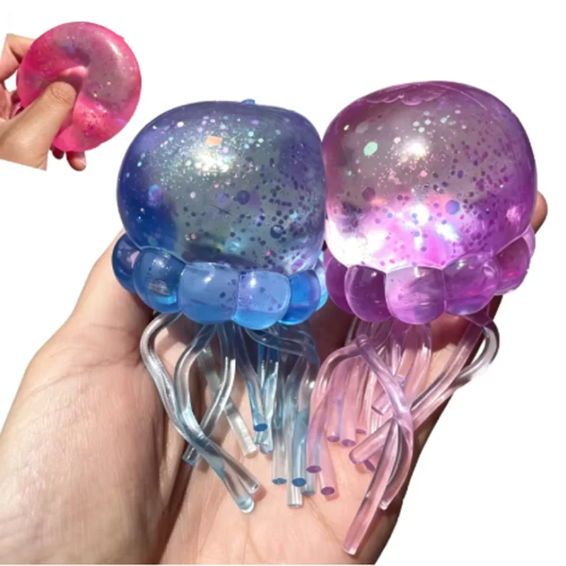 Jellyfish Maltose Squishy Toy Soft Squeeze Cute Jelly Fish Anti Stress Relief Relax Fidget Ball Fun Toy for Friends Gifts