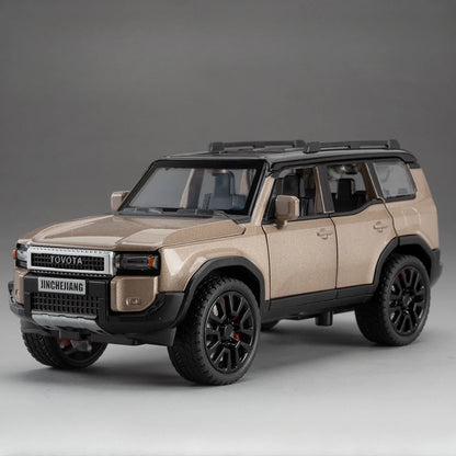 1:32 Prado SUV Car Model Toys Alloy Die-casting Pull Back 6 Doors Opened Sound Light Off-road Vehicle Gifts for Kids Collection