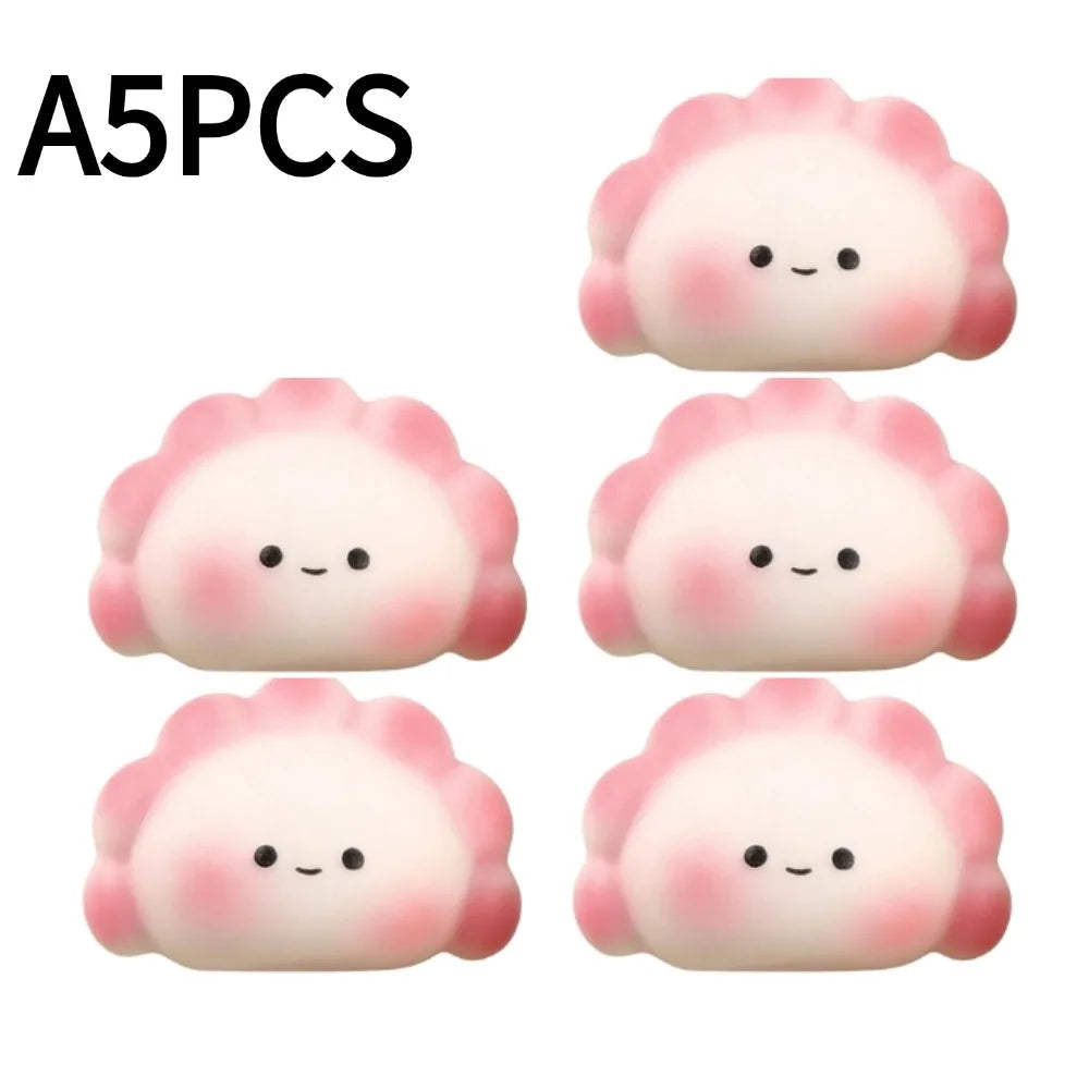 Cute Dumpling Squishies Slow Rising Fidget Sensory Toy Kawaii Steam Bun Stress Relief Squeeze Toy for Kids Adults Gift