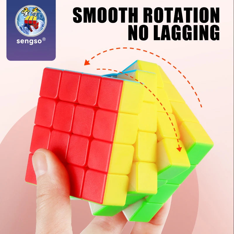 SENGSO Speed Cube 2X2 3x3 4X4 5X5 Cube Pyramid Problem-Solving Brain Teaser, Color-Matching Puzzle Educational Toy