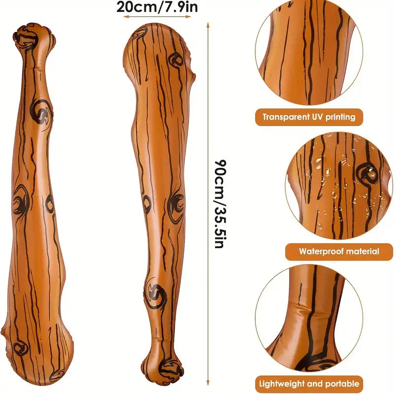 Thickened environmentally friendly PVC inflatable baseball bat. Inflatable toy. Wood grain bat.