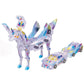 Hotfree Magnetic Dinosaur Transformer Car Toy, 2-in-1 Magnetic Cars That Transform into Flying Dragon Deer and Unicorn, Automatic Collision Transforming Toy, Fun STEM Toy Birthday Christmas Gift for Boys & Girls
