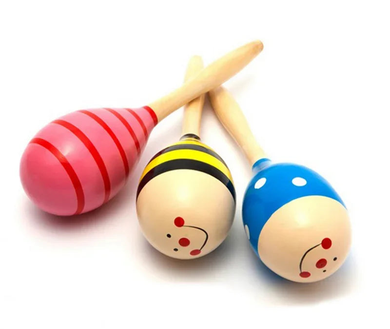 Large KTV Toy Wooden Colorful Musical Instrument Rattle Shaker Sand Hammer Bell Adult Gatherings Toys