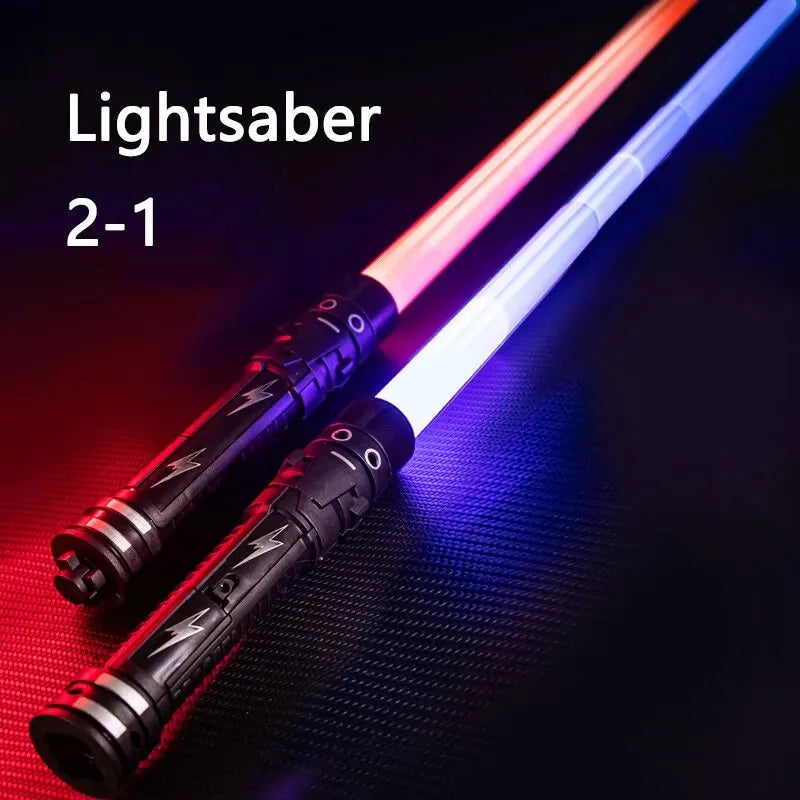 Sword Lightsaber Red and Blue Double Saber Rave Transformation Children's Gift Cosplay Weapon Boy Cool Flashing Toy