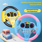Children's Steering Wheel Toy, Simulated Co-Pilot 360-Degree Rotating Music Steering Wheel, Educational Enlightenment Toy