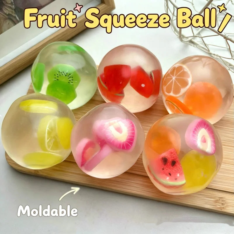 Moldable Squishy Fruit Coconut Oil Squeeze Toy Moldable Stress Ball Squishy Toy Slow Rising Decompression Sensory Toy