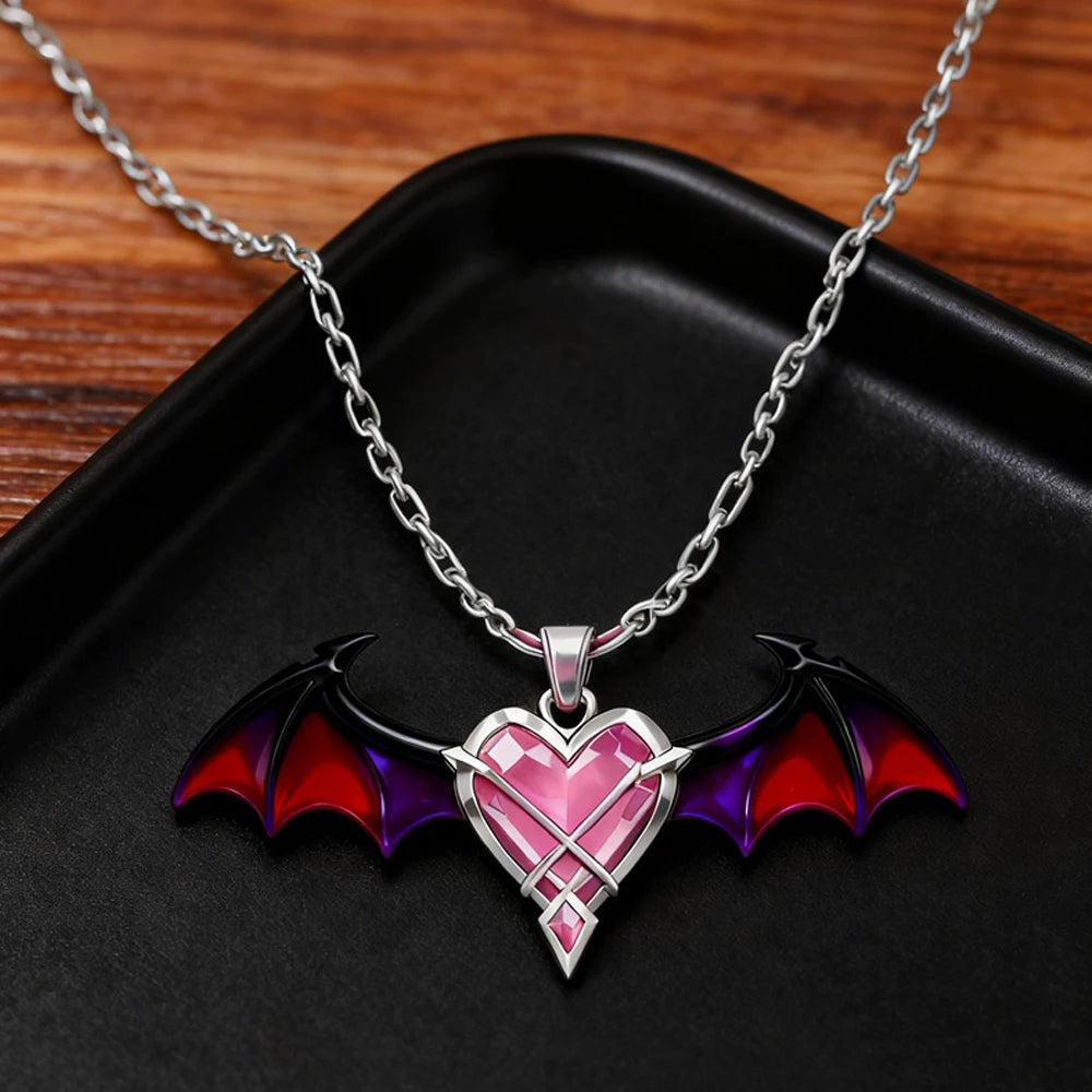 Game Genshin Impact Durin Cosplay Necklace Dragon Wings Unisex Heart Clavicle Chain Couple Props