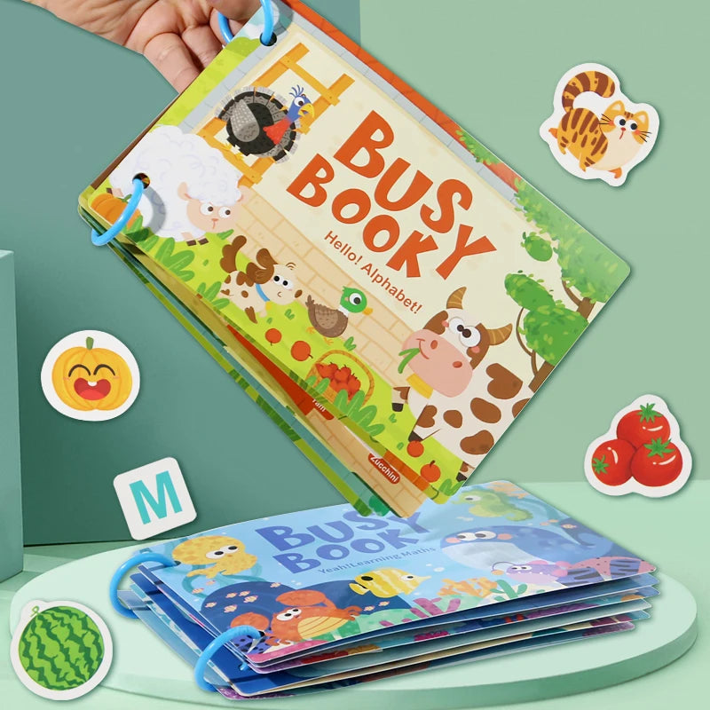Montessori Baby Busy book My First Quiet Book Paste Early Learning Education Ty Children Toy Matching Game for Babies 2 3 Years