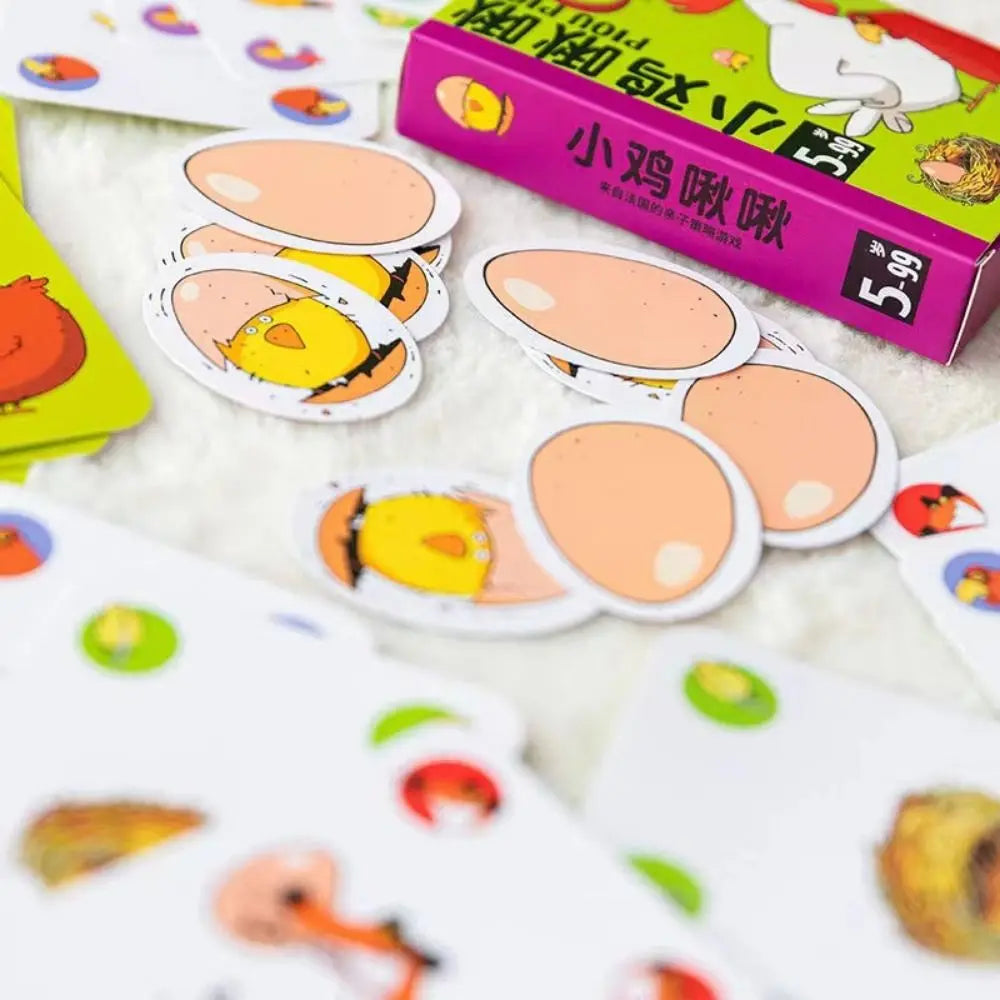Cartoon Board Game Chicken Piou Piou Multicolor Card Game Drecksau Black Sheep Card-Based Party Game For 5-8 year old kids
