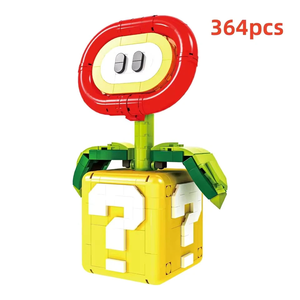 New Creative Flame Flower Building Blocks MOC DIY Potted Plant Model Desktop Decor Birthday Christmas Gifts Carnivorous Plant