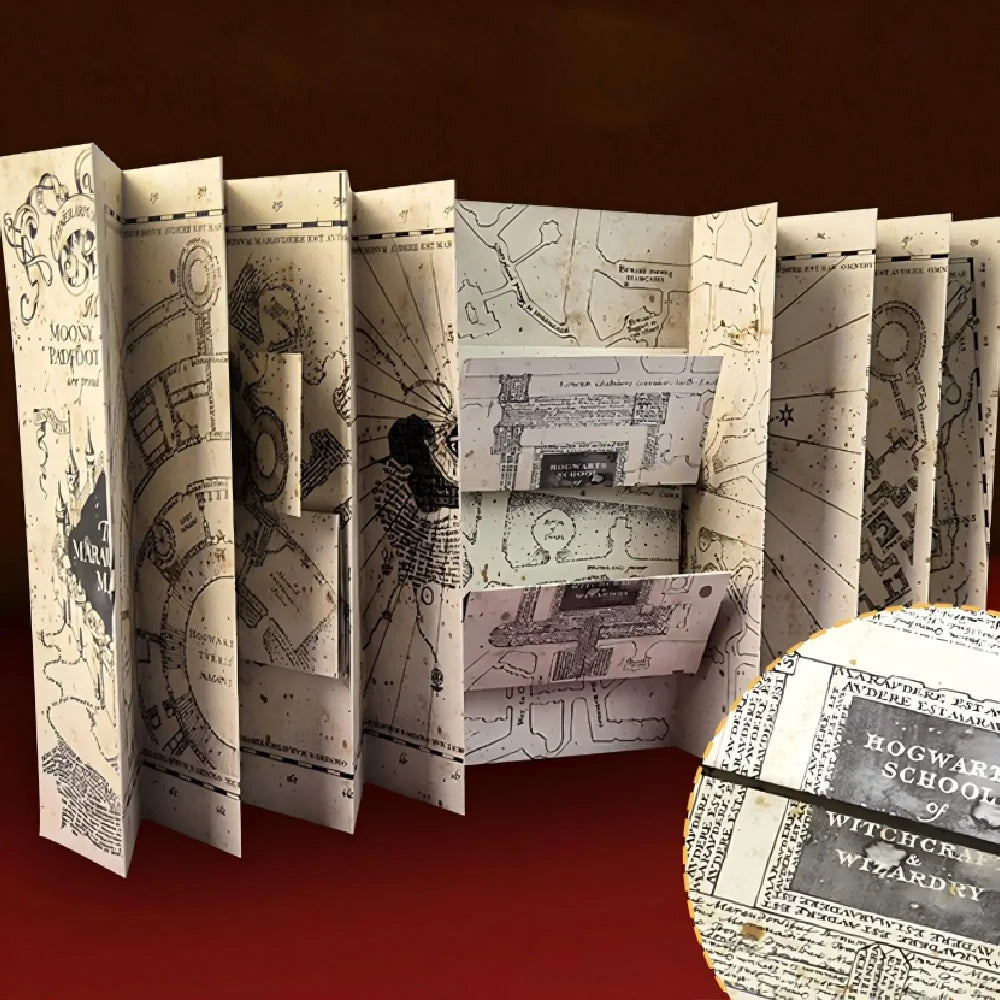 Harry Potter Map Magic Academy Hogwarts Theme HD Full Version Expandable Stereoscopic Magic Treasure Hunt Map Birthdays Gifts