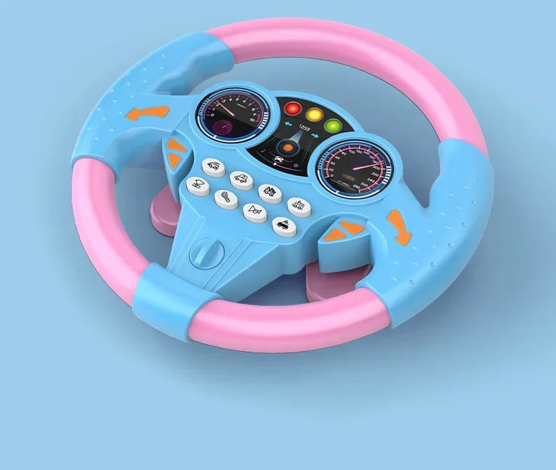 Kids Steering Wheel Toy - Backseat Pretend Play with Lights & Music - Fun Preschool Driving Simulator Gift for Toddlers