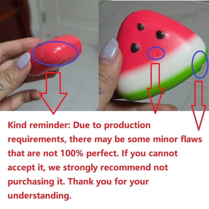 Cute Watermelon Squishy Fidget Adult Slow Rebound Decompression Toy Anti-Stress Slow Rising Fruit Soft Stress Relief Squeeze Toy