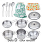 Play Pots and Pans Toys for Kids - Kitchen Playset Pretend Cookware Mini Stainless Steel Cooking Utensils Development Toys
