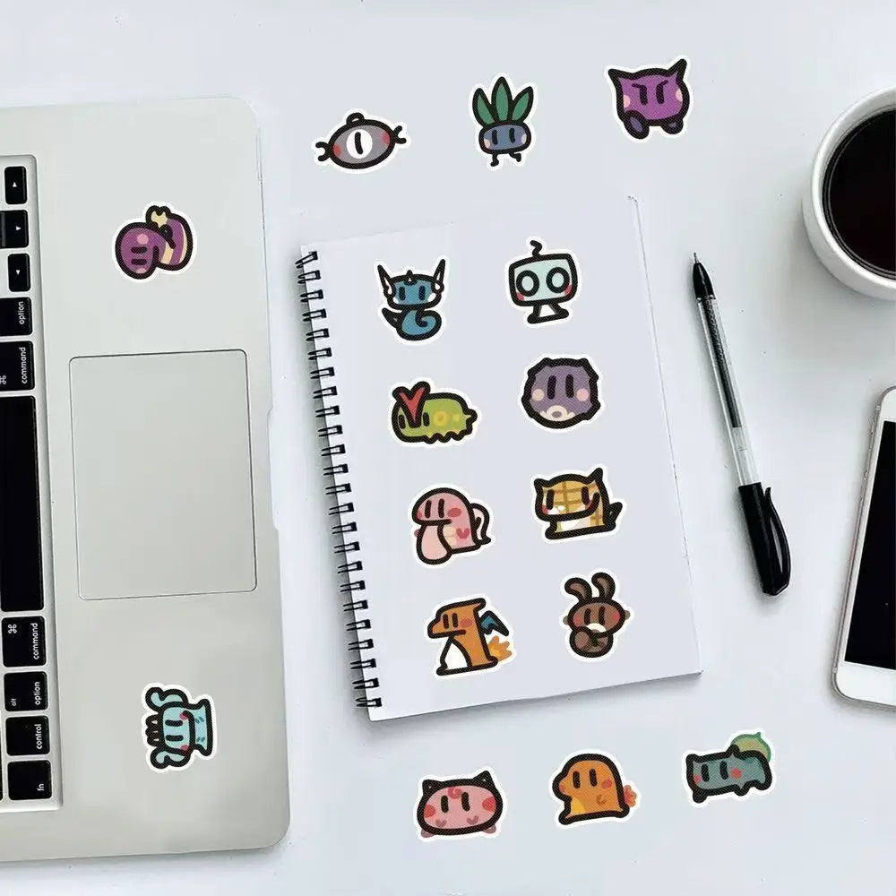 100pcs Pokemon Kawaii Stickers Old School Sticker Charmander Pikachu Psyduck Artist Work Gifts for Kids for Bike Guitar Laptop