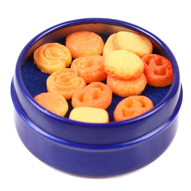 1Pcs 1/12 Dollhouse Miniature Danish Cookie  Box Model Set Kitchen Accessories For Doll House Decor Kids Toys Gift